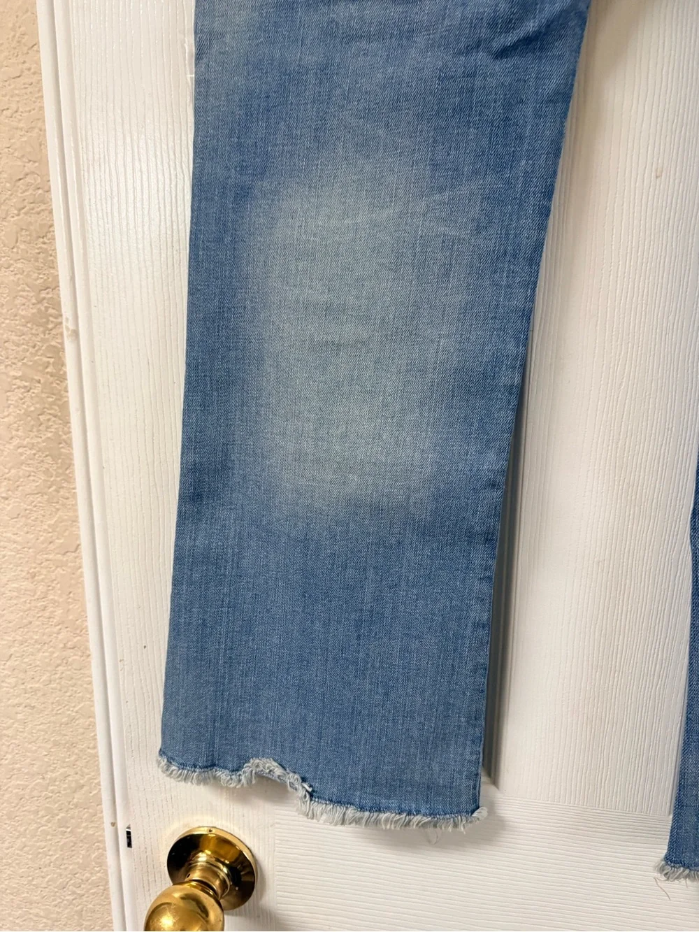 Polo Ralph Lauren Light Wash Patchwork Detail Fray Hem Flare Jeans Size 16 Kids